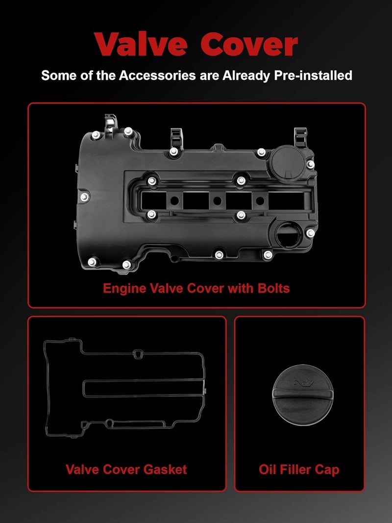 PYHAUTO Engine Valve Cover L4 1.4L with Oil Filler Cap and Gasket and Bolts Compatible with 2013-2021 Encore,2011-2015 Cruze,2012-2020 Sonic,2015-2021 Trax,2011-2015 Volt Replace 264-968 25198874 - Image 4